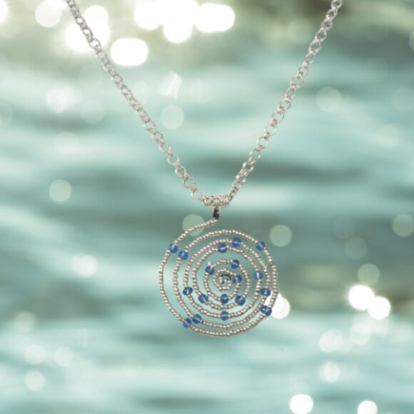 Spiral Hand Beaded Woven Necklace - Picture 5 of 5